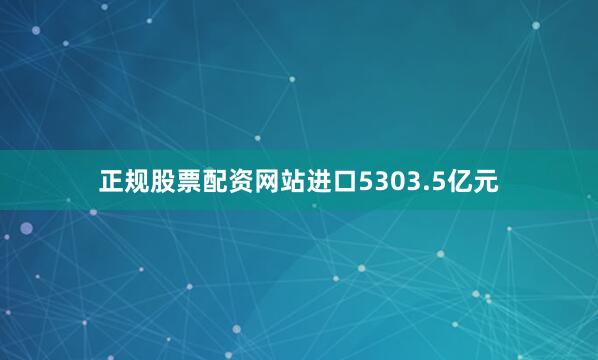 正规股票配资网站进口5303.5亿元