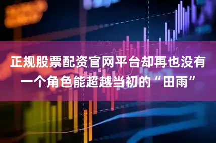 正规股票配资官网平台却再也没有一个角色能超越当初的“田雨”